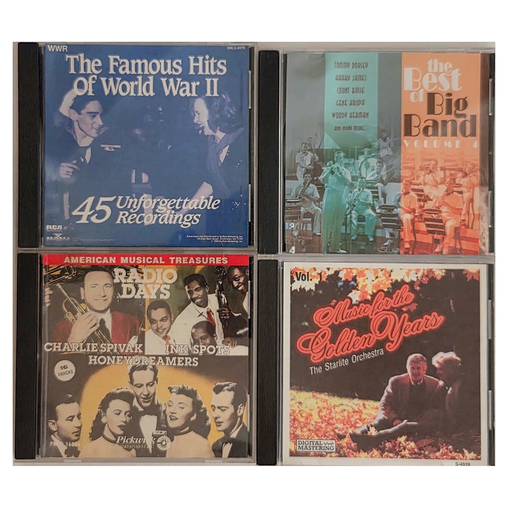 Famous Hits World War II Big Band Jazz 4 CD Lot WWII Swing Music Radio Days